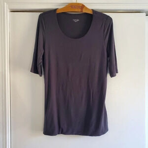 Chadwicks Short Scoopneck Sleeve Black Small Dress Shirt